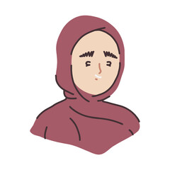 Woman in Hijab: A simple yet powerful illustration depicting a woman wearing a hijab, highlighting the beauty and dignity of Muslim women. This image promotes inclusivity, cultural sensitivity.