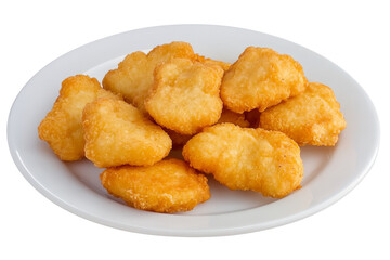 High-Quality PNG of Fried chicken nugget on white background; Fried nugget on white PNG File. – High Resolution