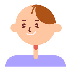 Cute Smiling Child Avatar Flat Illustration 