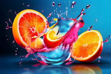orange fruit splash