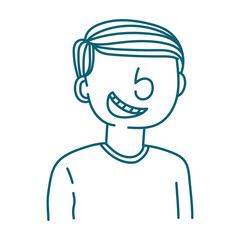 Smiling Boy Doodle Illustration: A simple yet charming illustration of a young boy with a bright smile, captured in a hand-drawn doodle style.