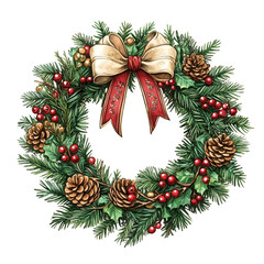 christmas wreath isolated on white