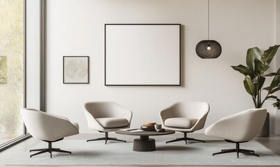 Modern lounge area featuring stylish chairs and a minimalist design.