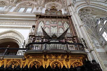 Organ of the world famous Cathedral of Cordoba, Andalusia, Spain    