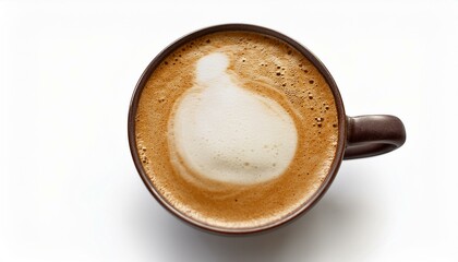 Hot cappuccino coffee cup on isolated white background