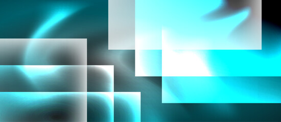 Obraz premium Dark neon colors with glass square shapes