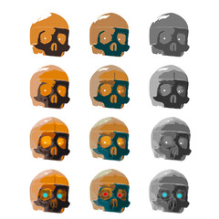Colorful concept art skull icons