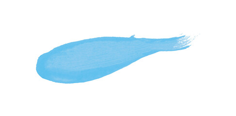 Light blue brush stroke isolated on transparent background.