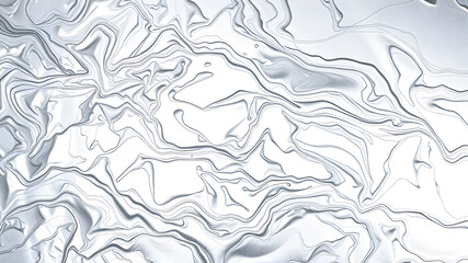 Metallic Silver Ink Bright silver ink layered into a shimmering, fluid abstract pattern. Generative AI