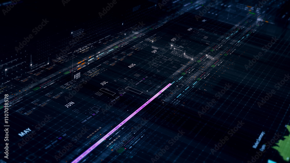 Poster Futuristic network simulation blending AI, quantum physics, and deep learning, with a particle matrix analyzing data in a sleek, HUD-style interface