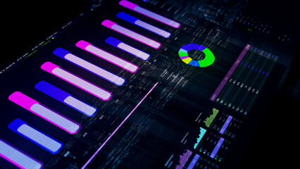 Futuristic network simulation blending AI, quantum physics, and deep learning, with a particle matrix analyzing data in a sleek, HUD-style interface