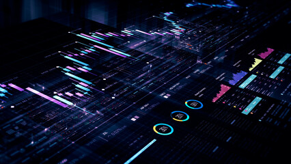 Futuristic network simulation blending AI, quantum physics, and deep learning, with a particle...