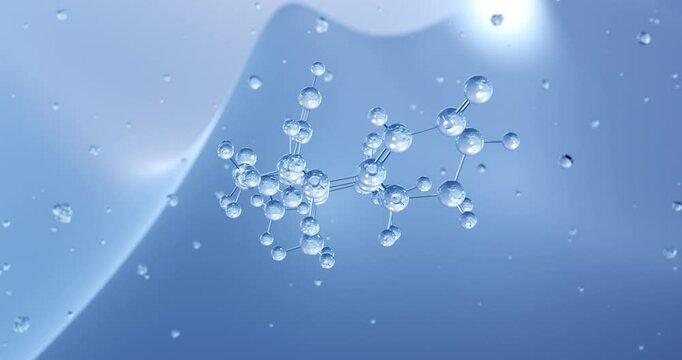 Norethindrone acetate rotating molecular structure, 3d model of molecule, progestin medication, looped video