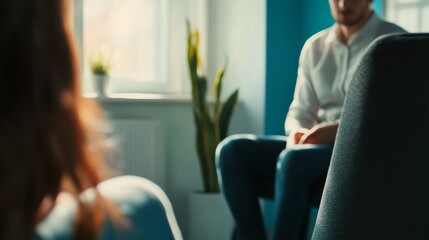 A clinical psychologist conducting therapy sessions in a psychology clinic, with therapy tools and patient counseling room visible, Psychology therapy style