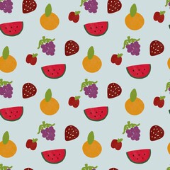 seamless pattern with fruits