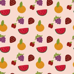 seamless pattern with fruits