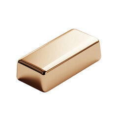 Polished gold bar on a transparent background