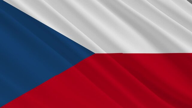 Czech Republic Waving Flag, Motion Animation of Czech Republic National Fla