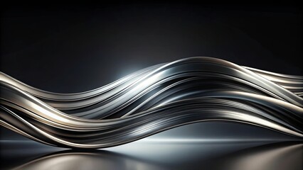 Abstract Metallic Wave Background Design Elegant Swirls and Curves