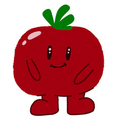 red cute tomato smiling