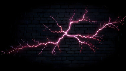 Black Background With Horizontal Neon Lightning Flashes