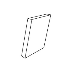 The outline of a large parallelogram symbol is made with black lines. 3D view of the object in perspective. Vector illustration on white background