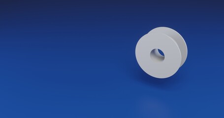 Isolated realistic white 3D printing filament symbol with shadow. Located on the right side of the scene. 3d illustration on transparent background