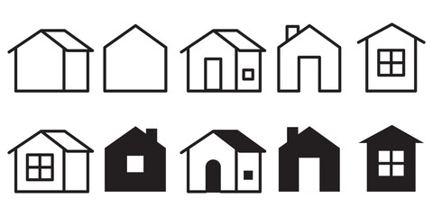 Web home icon for apps and websites. Collection home icons. House symbol