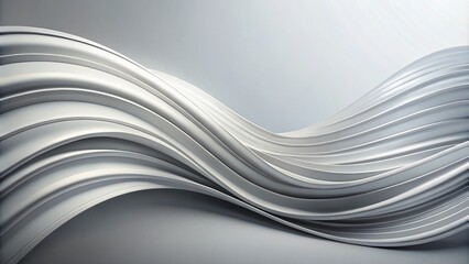 Obraz premium Minimalist White and Gray Background with Wavy Lines, Ideal for Clean and Modern Design Elements, Perfect for Presentations, Websites, and Artistic Projects with Copy Space
