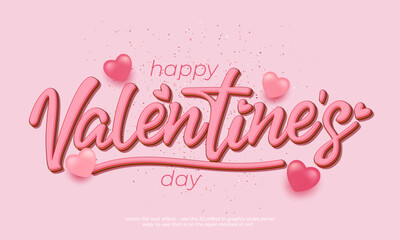 Valentine's day editable text effect 3d font calligraphy style ver.03