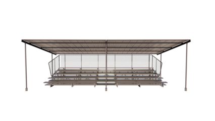 Bleachers with roof isolated on transparent background