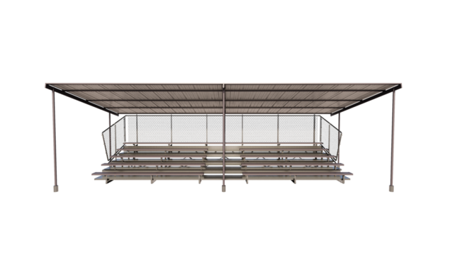 Bleachers with roof isolated on transparent background