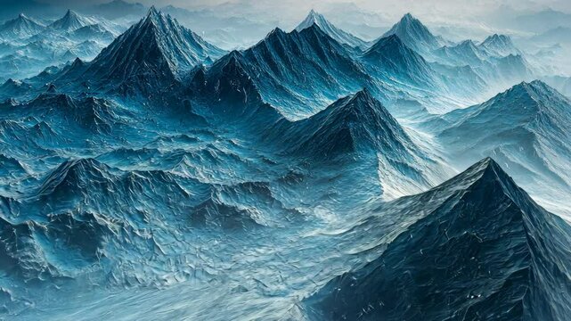 Surreal desert landscape featuring mountains made of delicate patterns, showcasing nature's artistry