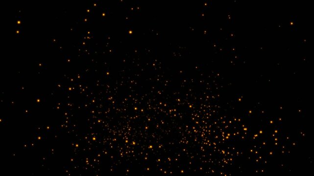 Animated coal particles.  Fire Sparks on black background. Fire embers glow. Abstract Particles Background with animation of moving glow orange particles