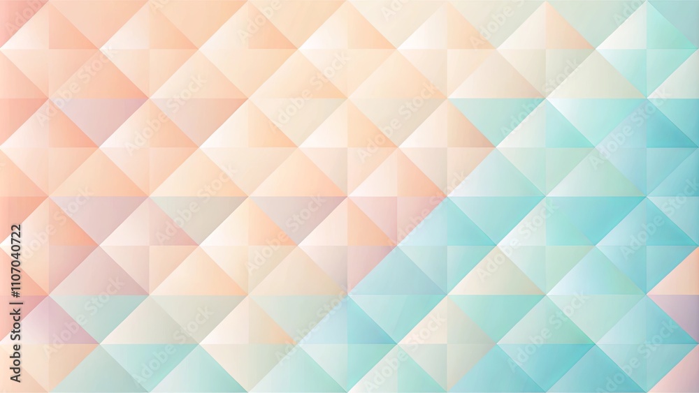 Wall mural abstract geometric pattern with pastel hues and gradient transition