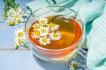 Cup of medicinal chamomile tea