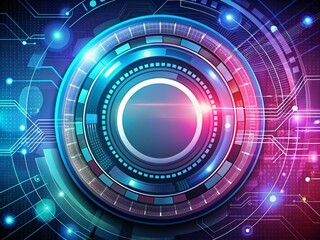 Modern Technology Wallpaper Featuring a Circular Graphic Design, Ideal for Backgrounds, Presentations, and Digital Displays with Ample Copy Space for Custom Text or Branding