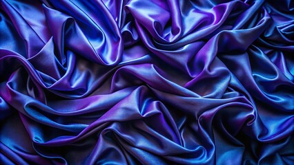 Fototapeta premium Indigo Fabric Wrinkles - Night Photography Abstract