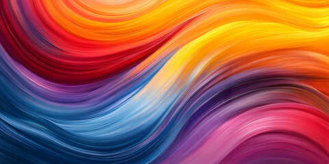 Vibrant Abstract Swirls, Colorful Hues Intertwine Dynamically in an Artistic Wave Background