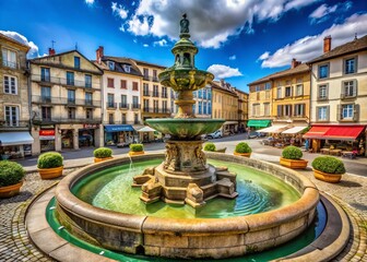 Saint Julien Fountain Brioude Pilgrimage Scenic View