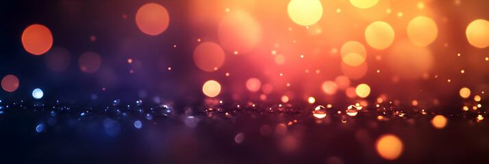 Obraz premium Abstract Background, Warm & Cool Lights Blend Harmoniously on a Glittering Surface, Creating a Festive and Dreamlike Atmosphere.