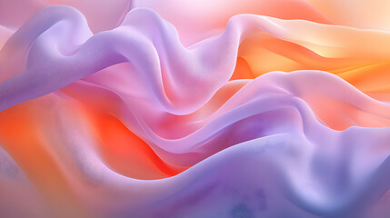 Obraz premium Abstract Pastel Drapery, Soft Lavender and Peach Hues Flowing Gracefully, Creating a Dreamlike, Textured Background