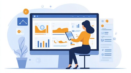 Business owner adjusting and customizing features in a software dashboard., AI Generative