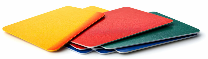 Fototapeta premium Colorful Square Cards Stacked, Vivid Hues Abstract Background Image