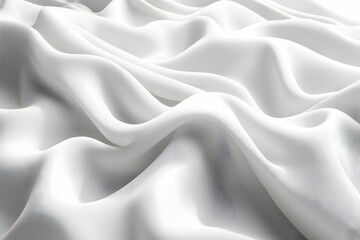 Fototapeta premium White Fabric Drapery, Elegant, Soft, Textured Waves of White Cloth, Creating a Luxurious and Serene Background Image.