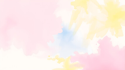 Soft Pastel Gouache Light pastel tones of pink, blue, and yellow blended with smooth gouache textures. Generative AI
