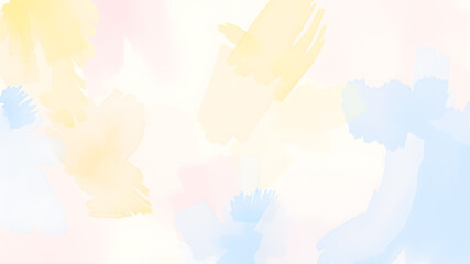 Obraz premium Soft Pastel Gouache Light pastel tones of pink, blue, and yellow blended with smooth gouache textures. Generative AI