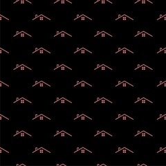 House icon isolated seamless pattern on black background