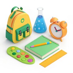 Fototapeta premium collection of school essentials