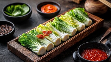 Preparing fresh lettuce wraps kitchen food photography modern close-up healthy cooking